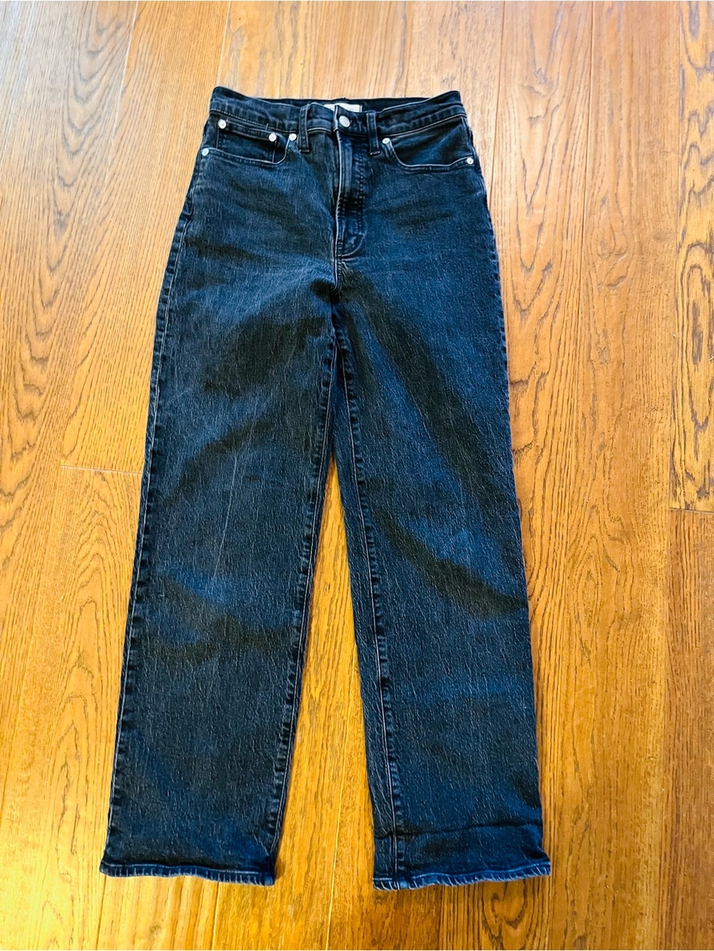 Madewell Perfect Vintage Wide leg Washed Black Denim Jeans - Faded Black